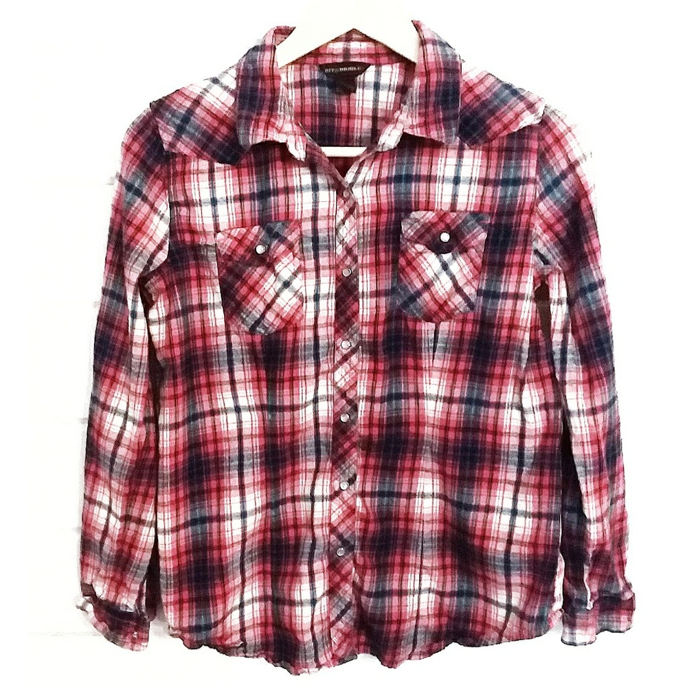 Plaid Button Down Top  Size Small